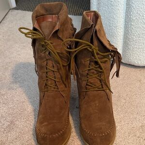 Sbicca Brown Lace Up Moccasin Boots